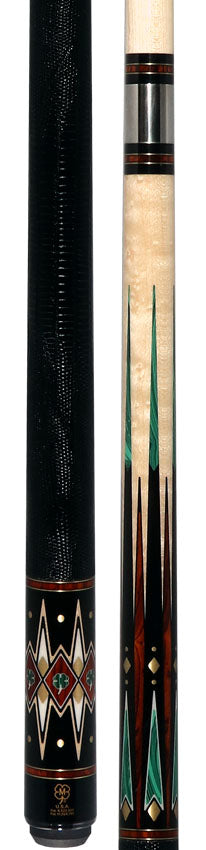 McDermott MCD50 50th Anniversary Series Pool Cue -Birdseye Maple with Ebony, Cocobolo, and Malachite Points Cue with i2 Shaft and Commemorative 1x1 Case