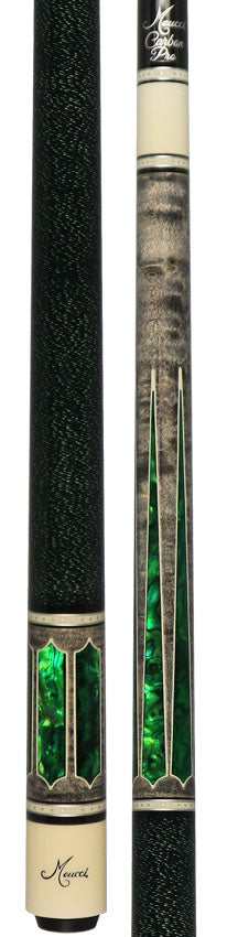 Meucci Century Series 2020GYGRBKGRC Pool Cue - Gray - Green Pearl - Black/Green Wrap with Carbon Shaft