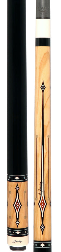 Jacoby Heritage Collection Olivewood with Cocobolo Inlays and Ebonized Maple No Wrap Pool Cue