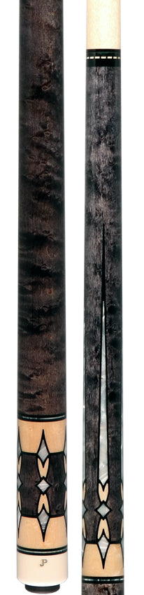 J Pechauer JP24T JP T Series No Wrap Pool Cue - Smoke-Stained Maple with Pearl Point Inlays