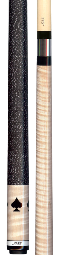Joss Curly Maple with Ebony Black Spade Inlays Pool Cue - JC25941