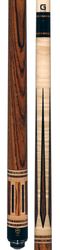 McDermott G807C Cue of the Month with G-Core Shaft - Curly Maple with Bocote and Black Urethane Inlays