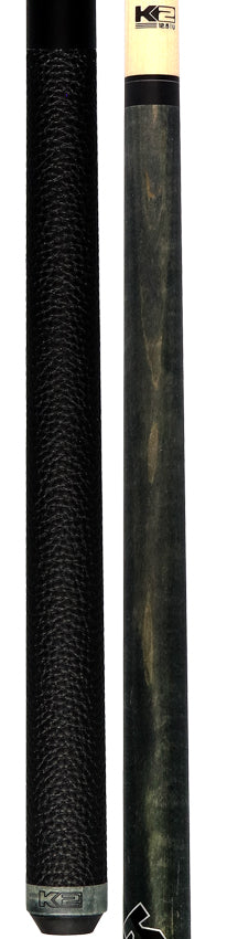 K2 KLCGY Pool Cue with Leather Wrap - Matte Gray-Stained Maple with 12.50mm LD Shaft