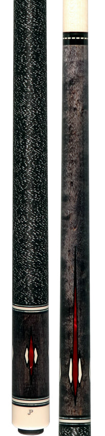 J Pechauer JP12T JP T Series Pool Cue - Smoke-Stained Maple with Red and Sim. Ivory Inlays with Irish Linen Wrap