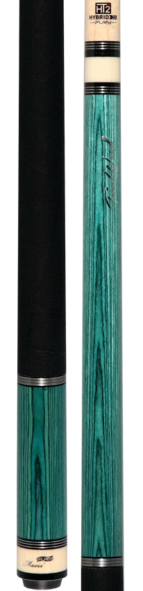 Fury TW9 Pool Cue - Teal-Stained Tec-Wood | Elephant Wrap | HT2 Wood Shaft