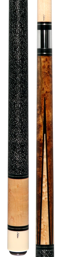 Schon STL3MIX Pool Cue - Dark Stained Maple Forearm with 4 Light Stained Maple Points and Butt Sleeve