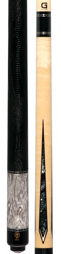 McDermott G430 G Series Pool Cue - Birdseye Maple with Purple Pearl Points and Lizard Leather Wrap