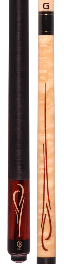 McDermott G416 G Series Pool Cue - Birdseye Maple and Cocobolo with Irish Linen Wrap Wrap
