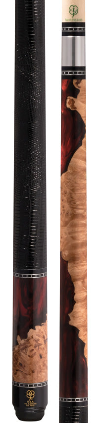 McDermott H1450 H-Series Pool Cue - Vampire Night ShokWood with Black Lizard Leather Wrap
