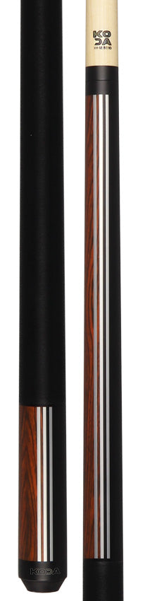 KODA KD29CO Pool Cue - Split Design Black and Cocobolo Graphic