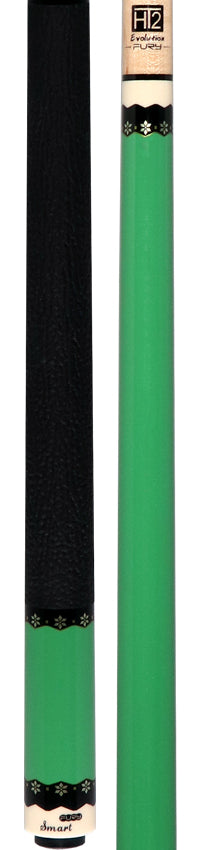 Fury CA7 Pool Cue with Sharkskin Leather Wrap - Vivid Green