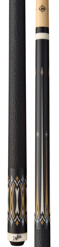 Dufferin D504 Pool Cue with Embossed Leather Wrap - Midnight Bocote Cross
