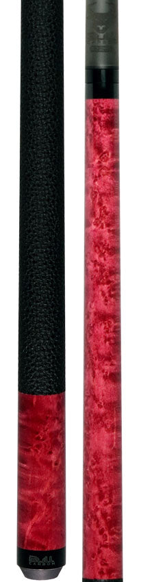 Bull Carbon BCC11C6 Play Cue - Purple-Stained Birdseye Maple with Textured Leather Wrap