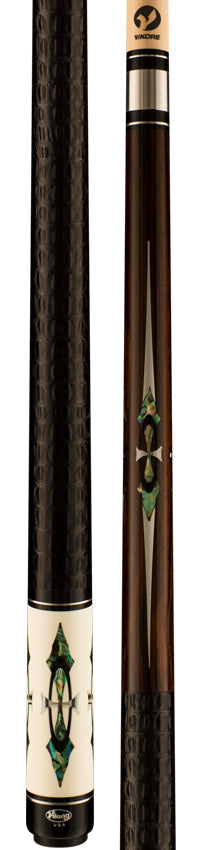 Viking DF0800 Defender Series Rosewood Forearm with 56 Genuine Abalone/Black /Mirror Inlays Pool Cue