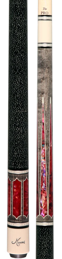 Meucci Century Series 2020GYPKBKWHP Pool Cue - Gray - Pink Pearl - Black and White - No-Wrap with Pro Shaft