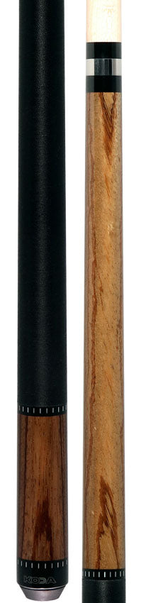 KODA KD38GY Gray-Stained Zebrawood Pool Cue with Linen Wrap