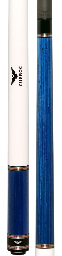 Cueroc CR-N04G Galaxy 4 No Wrap Pool Cue - Blue-Stained Dymond Wood with Carbon Fiber Shaft