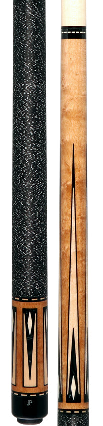J Pechauer JP17T JP T Series Pool Cue - Natural-Stained Maple with Black Pearl and Maple Points with Irish Linen Wrap