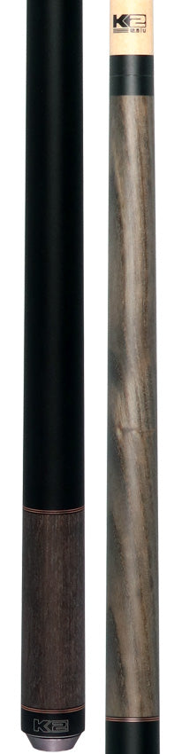 K2 KL118 No Wrap Pool Cue - Gray Stained Ash with 12.50mm LD Shaft