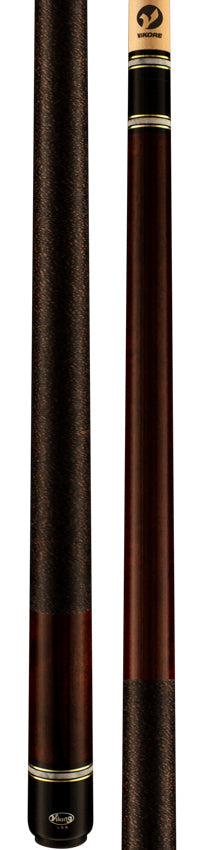 Viking ST0405 Storm Series Play Cue - Coffee-Stained Maple with Black and Brown Irish Linen Wrap