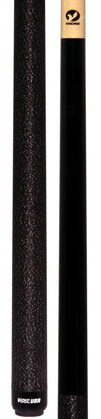 Viking UPUSA001 Ultimate Pool USA Range Series Pool Cue- Black Forearm with Black and Silver Spec Irish Linen Wrap