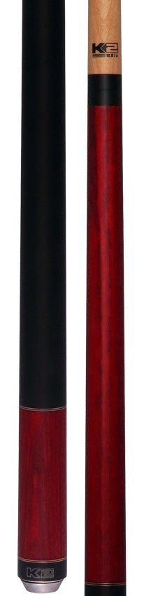 K2 KL119 No Wrap Pool Cue - Red Stained Ash with 12.50mm LD Shaft