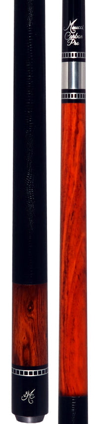 Meucci Exotic Wood Series EWSCBOC Pool Cue - Cocobolo Pool Cue with Lizard Leather Wrap and Carbon Shaft