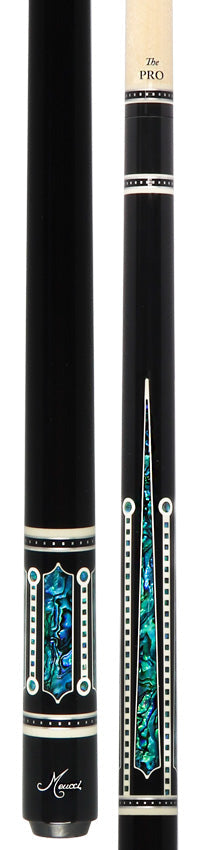 Meucci Ultra Piston UP-4M Modified Pool Cue - Ebony Stain with Abalone Points and "The Pro" Shaft