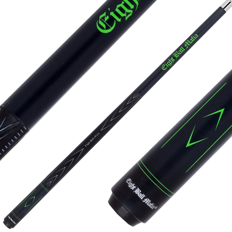 Eight Ball Mafia EBMBK02 Break Cue - Black and Green Matte Finish