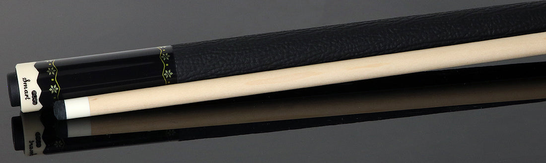 Fury CA5 Pool Cue with Sharkskin Leather Wrap - Metallic Black