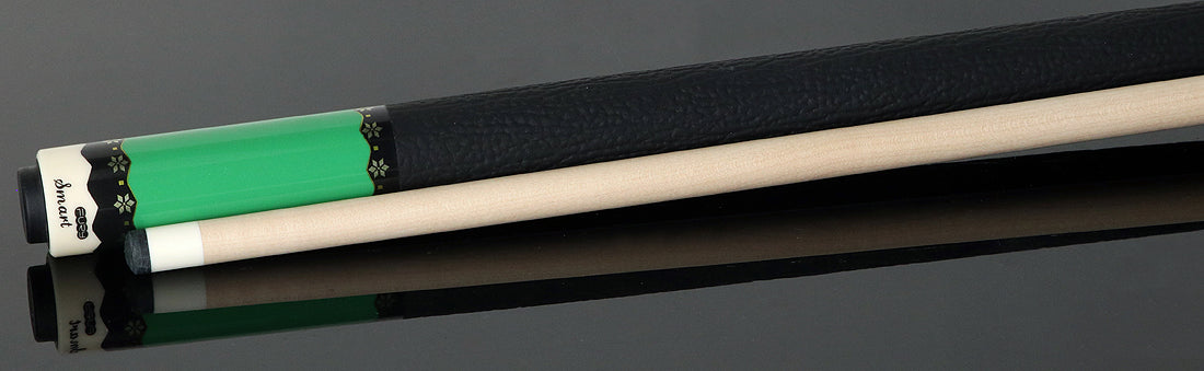Fury CA7 Pool Cue with Sharkskin Leather Wrap - Vivid Green