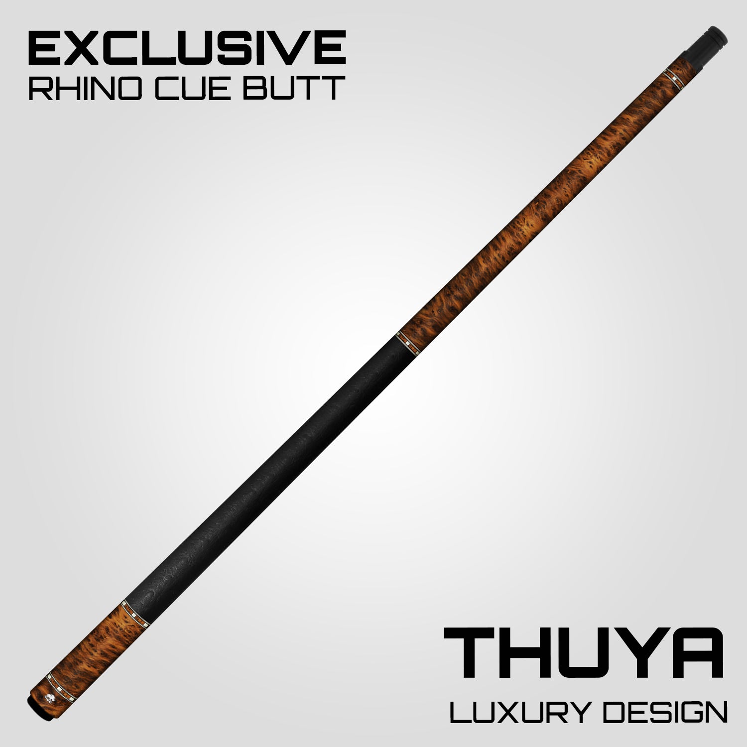 Rhino RCGWTYLW G-W Series Pool Stick - Thuya with Ostrich Leather Wrap