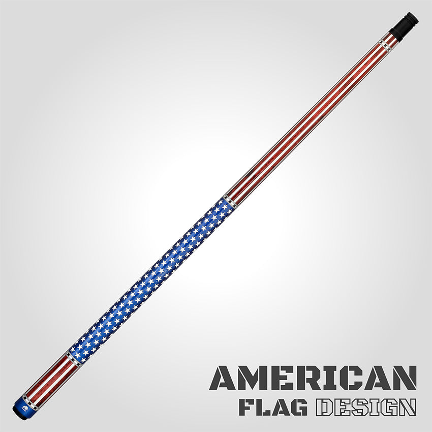 Rhino RCVOYUSA Voyager Series Carbon Pool Stick -3D Wrap USA Flag -DIS