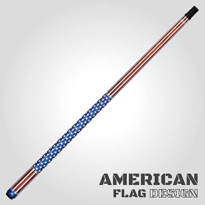 Rhino RCVOYUSA Voyager Series Carbon Pool Stick -3D Wrap USA Flag -DIS