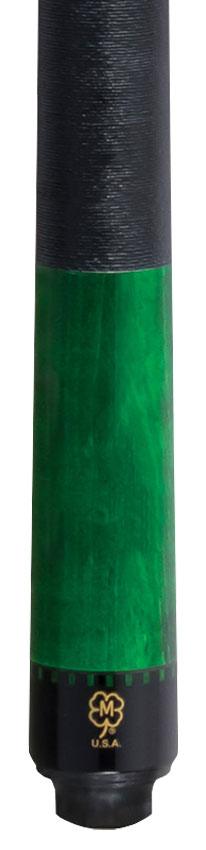 McDermott G342 G Series Pool Cue - Emerald Green Stain with Black Urethane Points and Irish Linen Wrap