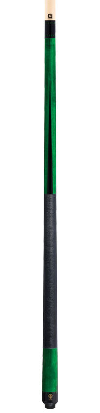 McDermott G342 G Series Pool Cue - Emerald Green Stain with Black Urethane Points and Irish Linen Wrap