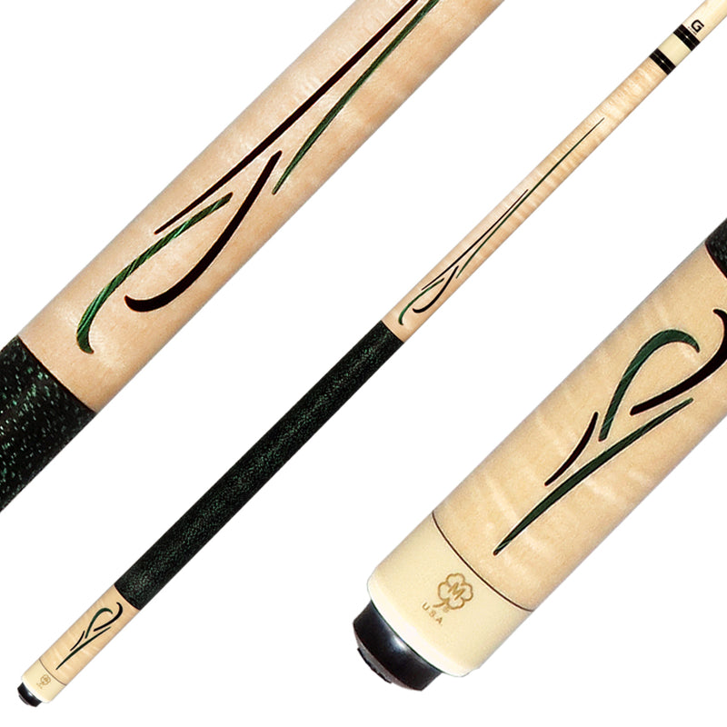 McDermott G416C2 Cue of the Month - Curly Maple with Green Malachite and Black Urethane Inlays with G-Core Shaft