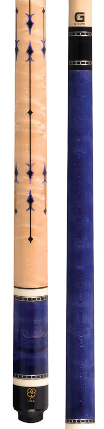 McDermott G418 G Series No Wrap Pool Cue - Purple Stained Maple with Birdseye Maple No Wrap handle