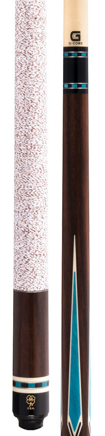 McDermott G426 G Series Pool Cue - Rosewood with Turquoise Juma Gem Points and Irish Linen Wrap