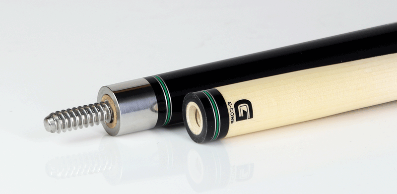McDermott G610 G Series Pool Cue - Black Urethane with 6 Maple Points with McDermott Embossed Leather Wrap