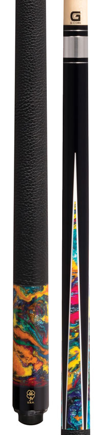McDermott G904 G Series Pool Cue - Black Urethane with Hummingbird ShokRes Points and Textured Leather Wrap