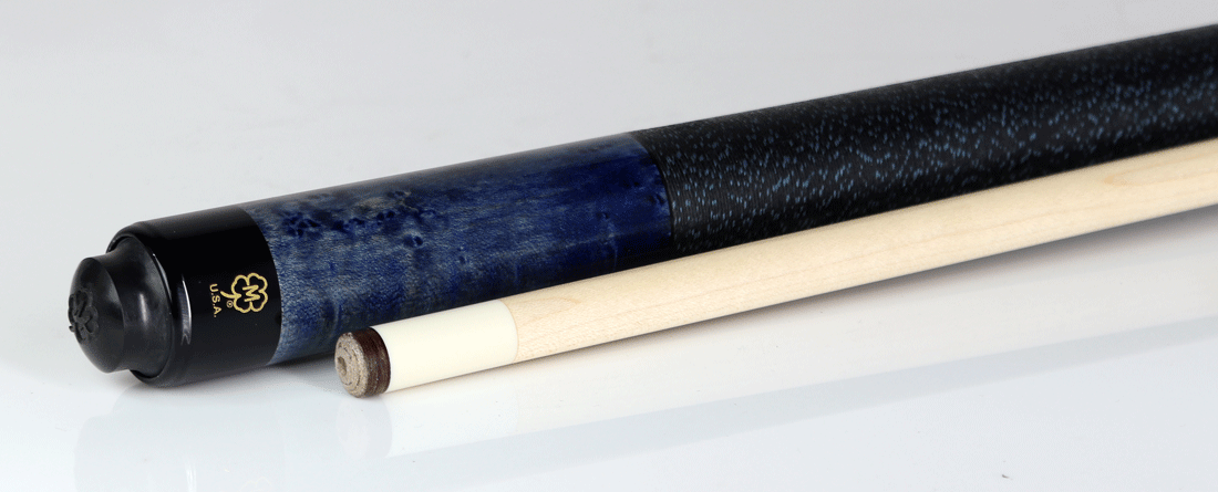 McDermott GS11 GS Series Pool Cue - Gray / Blue Washed Maple with Irish Linen Wrap