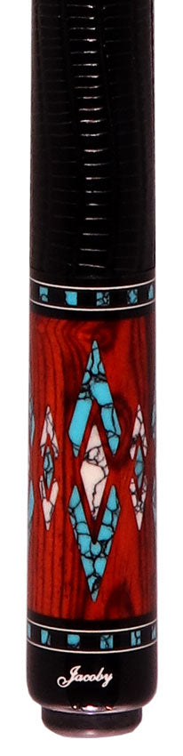 Jacoby HBV2 Series Pool Cue - Maple and Cocobolo with Turquoise and White Buffalo Turquoise Inlays