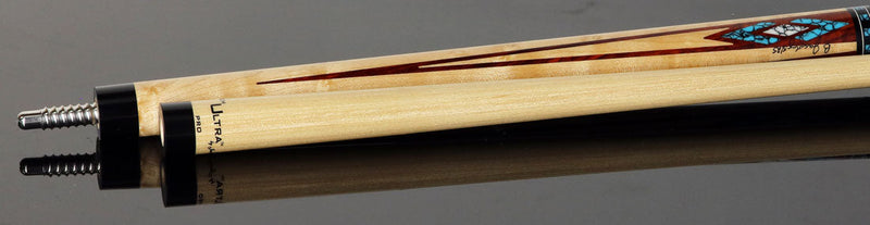 Jacoby HBV2 Series Pool Cue - Maple and Cocobolo with Turquoise and White Buffalo Turquoise Inlays