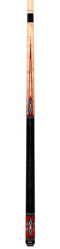 Jacoby HBV2 Series Pool Cue - Maple and Cocobolo with Turquoise and White Buffalo Turquoise Inlays