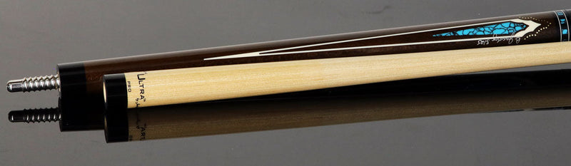 Jacoby HBV2 Series Pool Cue - Ziricote with Turquoise and White Juma Points