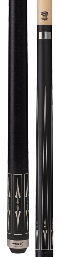 Pure X Matte Black with Mother-of-Pearl Graphic Pool Cue with MZ Sport Grip Wrap