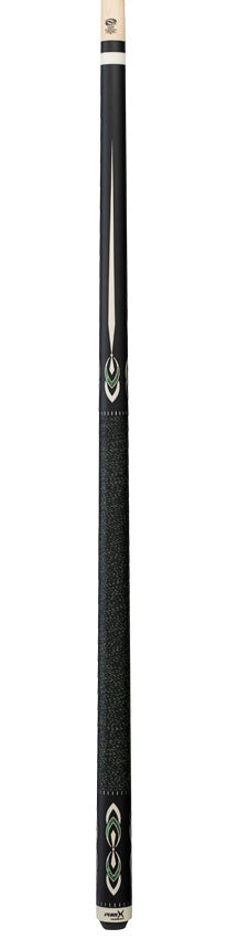 Pure X Matte Black with Malachite and White Graphic Pool Cue with