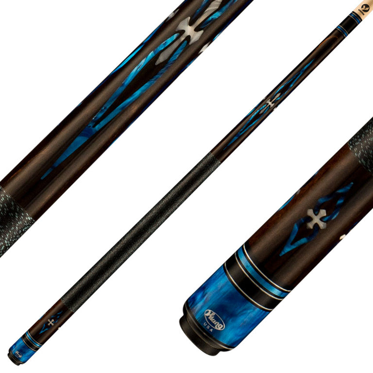 Viking IM0700 Impero Series Play Cue - West African Ebony with 24 Blue Premium Pearl Inlays