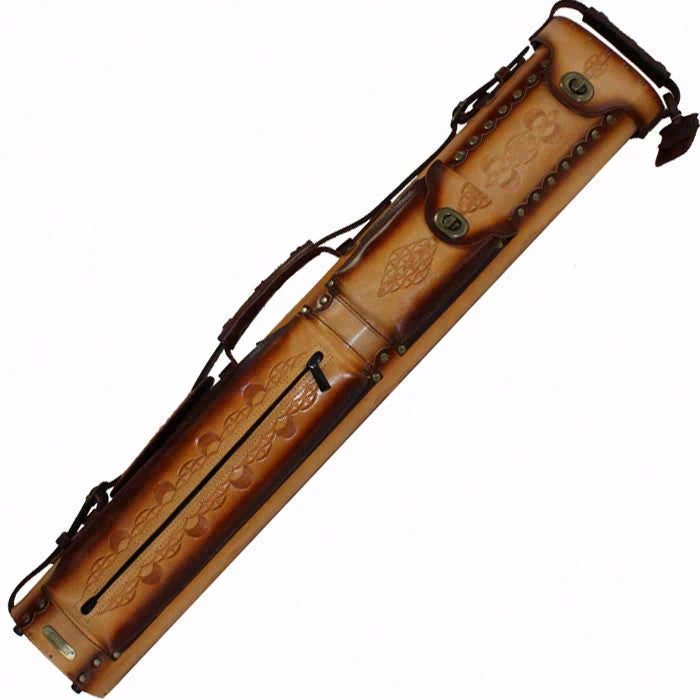 Instroke Saddle DO3 3x5 Hard Cue Case- Dark Brown Air Brushed